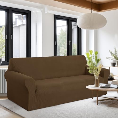 U-NICE HOME Oversized Stretch Couch Cover Slipcover, Brown