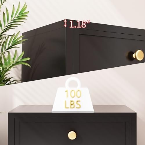 COWMOU Nightstand with Drawers 3 Drawer Night Stand with Charging Station Farmhouse Style Large Bed Side Table for Bedroom Living Room (1, Black)