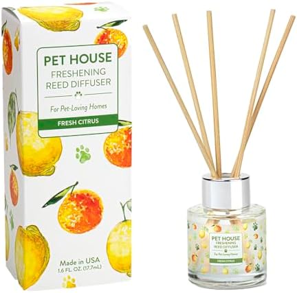 Fresh Citrus Home Freshening Reed Diffuser Set Pet House