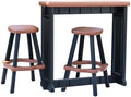 Single Bar Set Includes 2 Barstools Redwood Top & Black Base Ideal for Patio Hot Tub Area Backyard Durable WeatherResistant Design Easy Nohardware Assembly Proudly Made in USA