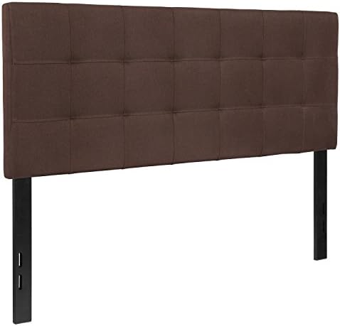 EMMA + OLIVER Dark Brown Full Quilted Tufted Headboard