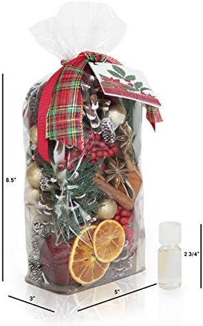 ANDALUCA Holiday Memories Potpourri | Made in California | Large 20 oz Bag + Fragrance Vial | Scents of Orange Zest, Sparkling Cassis and Clove