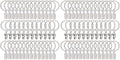 80 Pack Curtain Rings with Clips, Drapery Clips with Rings, Drapes Rings 1.26 in Interior Diameter, Fits up to 1 in Curtain Rod, White