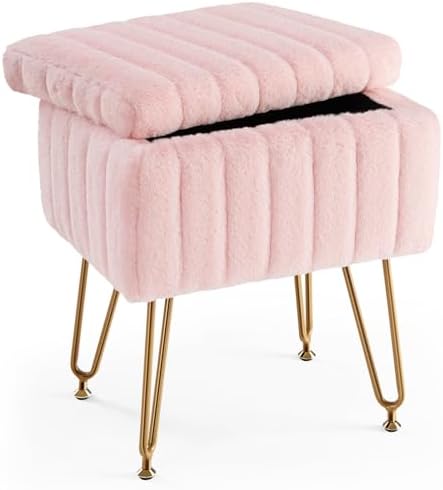DUMOS Vanity Stool Chair, Ottoman with Storage for Living Room, Bedroom