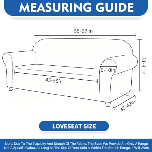 XINEAGE Loveseat Slipcover Pet Friendly, Stretch Couch Cover,Coffee