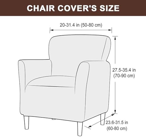 Armchair Covers Stretch Arm Covers Chair Couch Covers, Faux Leather Looking Armchair Slipcover Washable Chair Protector for Living Room (Color D-1)