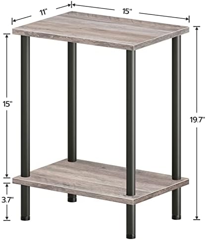 HOOBRO End Tables Set of 2, Small Side Tables, Nightstands for Small Spaces