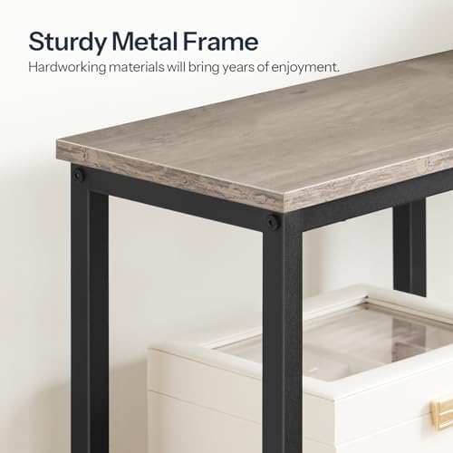 HOOBRO Narrow Console Table, Sofa Table, 4-Tier Industrial Entryway Table