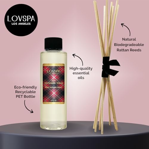Joy Winterberry Spruce Diffuser Oil - Holiday Essential Oils for Diffuser Refill & Air Freshener Room Spray - Long-Lasting & Natural Home Fragrance, Scented Oil for Diffusers, USA Made, 4oz
