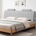 King Headboard with 2 Headrests, Memory Foam Upholstered Headboard