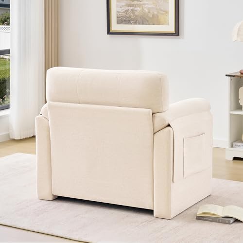 Howjoe Accent Chair for Living Room, Oversized Reading Armchair, Lvory