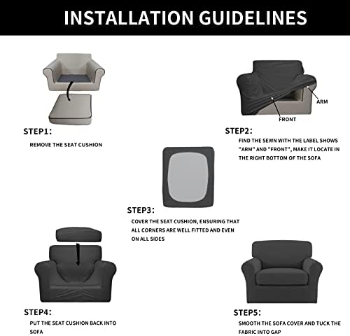 Easy-Going 2 Pieces Stretch Sofa Slipcover for Armchair Washable