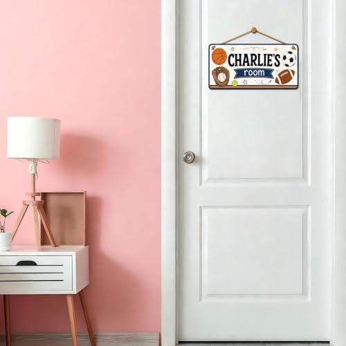 Custom Name Sign Kids Door Sign, Personalized Door Decor for Kids, Sports Door Sign
