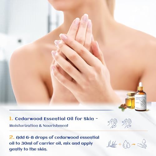 HIQILI Cedarwood Essential Oil for Hair, Skin & Diffuser
