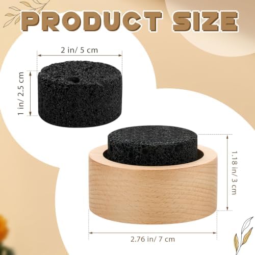 Chunful 6 Pcs Lava Rock Passive Diffuser for Essential Oils, Beech Wood