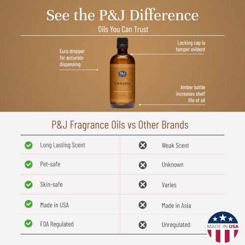P&J Trading - Cinnamon Scented Oil 100ml - Fragrance Oil for Candle Making, Soap Making, Diffuser Oil
