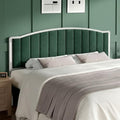 Upholstered Tufting Headboard for King Size Bed with Lights, Green