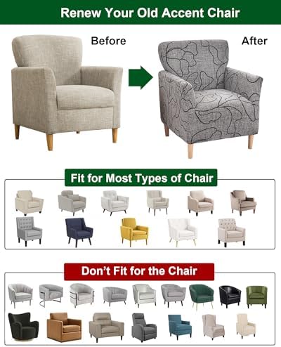 CRFATOP Accent Chair Cover, Stretch Armchair Slipcover for Living Room,24