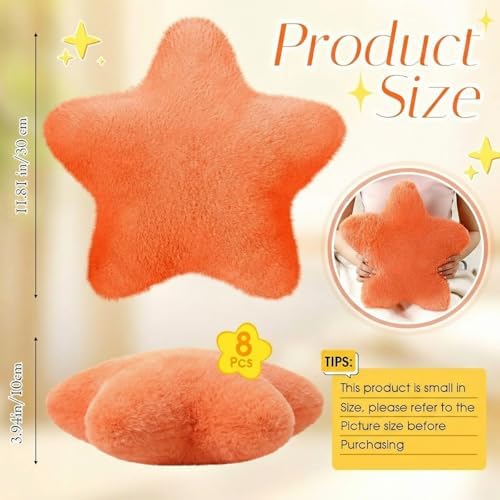 Beeveer 8 Pack Star Shaped Throw Pillow Plush Bulk Decorations, Classic