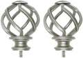 KAMANINA Antique Silver Finials for 1 or 7/8 In Curtain Rods, M6 Screw