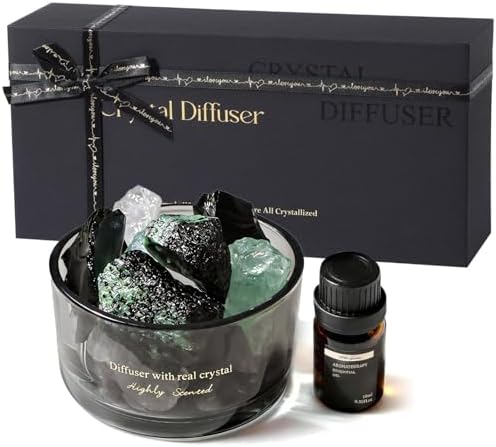 Crystal Stone Aroma Diffuser with Essential Oils for Home, Bathroom, Office, Home Decor & Fragrance 2 in 1