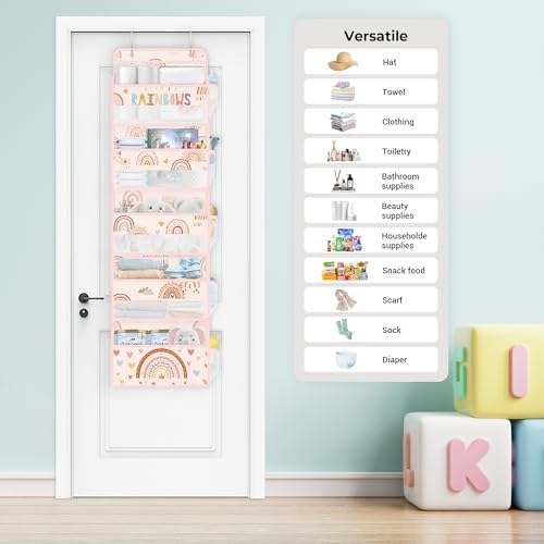 Clastyle Over the Door Organizer Diaper Toy Nursery Hanging Shelf, Boho
