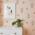 Boho Daisy Flower Wall Decals for Playroom, Peel and Stick