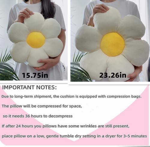 Flower Pillow,15.75" Daisy Pillow Yellow Decorative Pillows