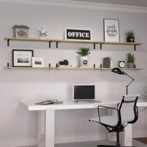 WOPITUES 24'' Long Floating Shelves for Wall Decor & Storage, Rustic Brown