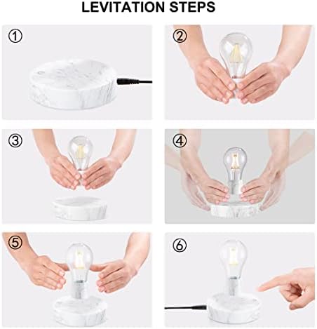 Magnetic Levitating Light Bulb Lamp, Floating LED Bulb Desk Lamp Levitation Rotating Bulb Light Decorative Night Lights for Home Office Decor, Toys Gifts, Cool Tech Gadgets