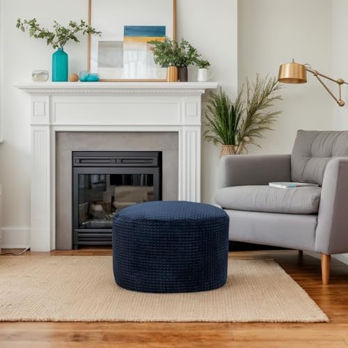 Asuprui Pouf Ottoman Foot Rest, Stuffed Round Foot Stools Ottoman,20x12 in