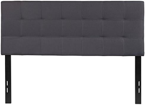 EMMA + OLIVER Dark Gray Full Quilted Tufted Headboard