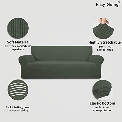 Easy-Going Stretch Oversized Sofa Couch Slipcover Washable Olive Green