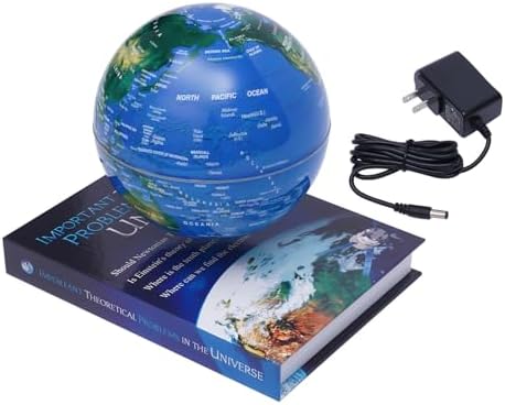 LED Light Magnetic Levitating Globe,360° Rotating Floating Globe with Book Shaped Basefor Kids, Teacher, Geographic World Map for Home Office Decor, Cool Tech Gift