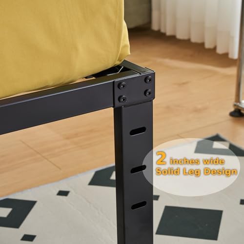 Bonnlo King Size Bed Frame 14 Inch Platform Bed Metal Mattress Foundation,Heavy Duty Steel Slat Support,No Box Spring Needed,Black