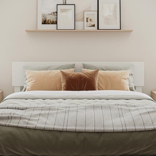 AFI, Orlando Queen Adjustable Modern Solid Wood Panel Headboard, White