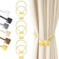 Hion Magnetic Curtain Tiebacks Golden 6pcs, Curtain Holdbacks Hooks Holders