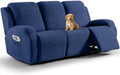 VANSOFY Stretch Recliner Couch Coversr, 8-Pieces Slipcover,Dark Blue