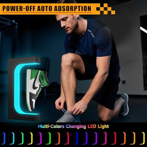 YUZP Levitating Shoe Display Floating Sneaker Stand (Black colored lights)