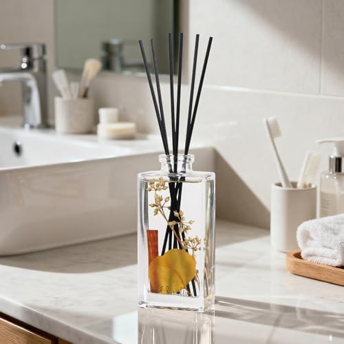 Wood & Willow Reed Diffuser Set with Dried Flowers (Bergamot & Amber)