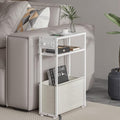 Leomonio Narrow Side Table, Slim Night Stand with Magazine Rack