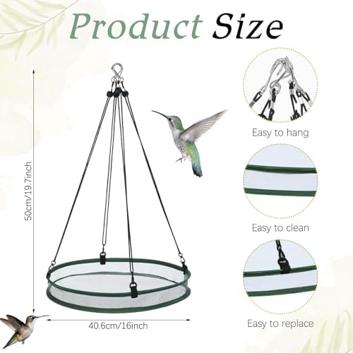 FoldTier 1 Piece Bird Seed Catcher Tray Hanging Round Mesh,16 Inch