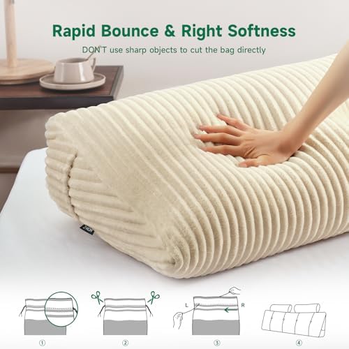 Z-hom Headboard Pillow, Wedge Backrest Cushion, Full Size,ONE Roll Pillow