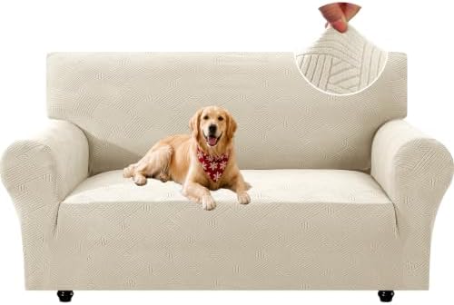 XINEAGE Loveseat Slipcover Pet Friendly, Stretch Couch Cover,Beige Yellow