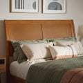AFI, Portland Full Sleigh Solid Wood Panel Headboard, Light Toffee