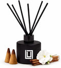 Lulu Candles | Reed Diffuser Set | Nag Champa - Indian Incense | 6 Reed Sticks | Scent Diffuser for Bedroom Bathroom Living Room & Office (4.2 FL Oz.)