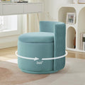 Large Velvet Vanity Chair, 360° Swivel Makeup Chair with Storage, Teal