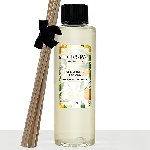 Sunshine & Lemons Diffuser Oil - Luxury Essential Oils for Diffuser Refill & Air Freshener Room Spray - Long-Lasting & Natural Home Fragrance, Scented Oil for Diffusers, USA Made, 4oz