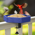 Kingsyard Clamp-On Deck Bird Feeder for Balcony Railings, No Drill
