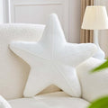 Uvvyui Starfish Pillow Cute Star Decorative Throw Pillows with Soft Velvet Sea Pillow Aesthetic Home Decor Ocean Beach Cushion（White, 15 Inch）